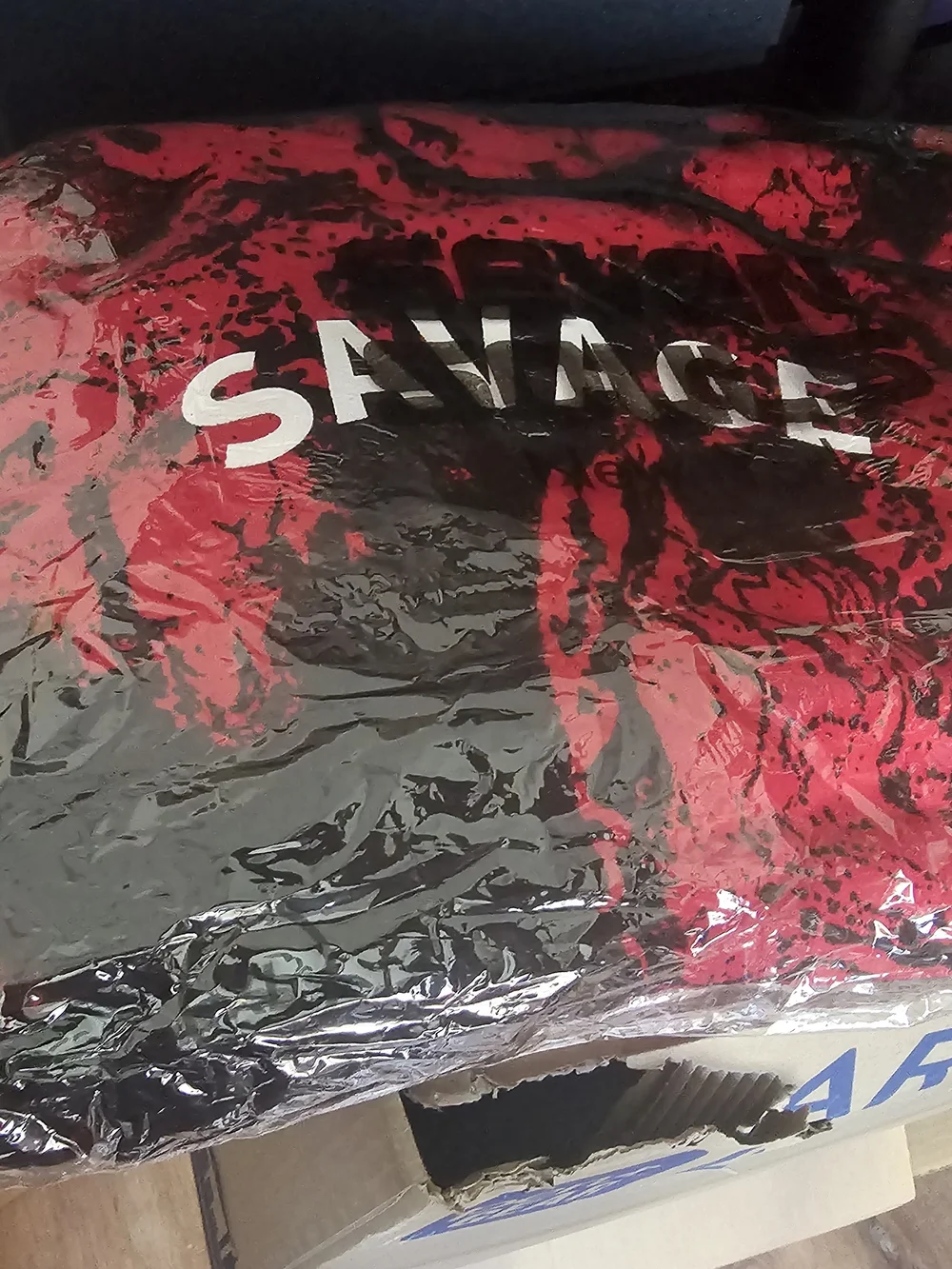 Seven Souls Savage Red and Black Marble Print Hoodie - Picture 5 of 5